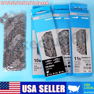 Shimano Chain 6/7/8/9/10/11/12 Speed MTB Road CN-HG701/601/40/M7100 116/126 Link • $15.39