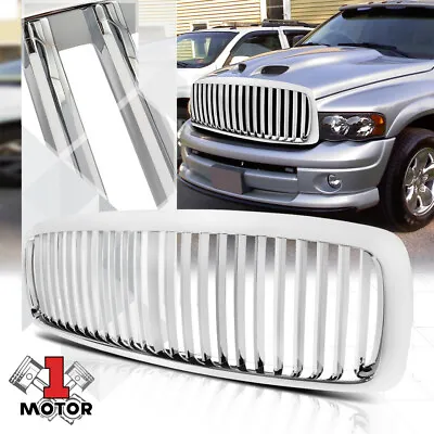 For 2002-2005 Ram 1500/2500/3500{VERTICAL-BAR}Glossy Chrome Bumper Grille Grill • $42.99