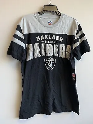 Oakland Raiders Short Sleeve Tee Shirt New W/ Tags NFL Licensed Stripes • $13.99