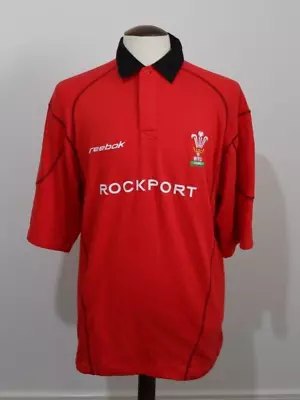 Reebok Wales Rubgy Union Red Home 2002 Rugby Shirt Top - Size Medium • £14.95