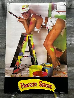 Hot Girl Sexy Babe Vintage Poster 1986 PAINTER'S STROKE Mancave Garage Shop • $32