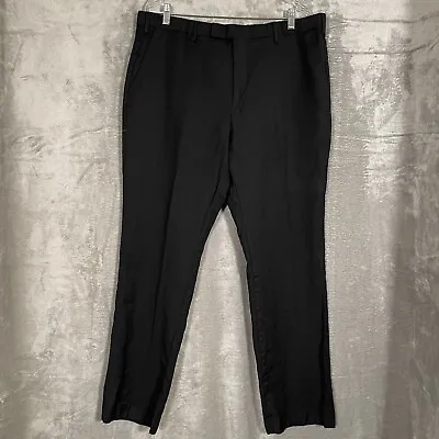 Marc Anthony 100% Wool Mens Dress Pants Size 38x32 Black Textured Material • $11.44