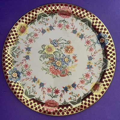 Daher Decorated Ware Round Floral Tin Tray Made In England 10” • $18