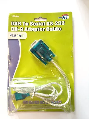 USB To Serial RS232 DB9 D-Sub 9-pin Male (plug) Adapter Cable. Drivers For Win7 • £4.70