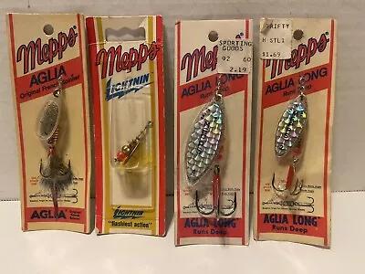 Small Lot Of Mepps Lures 1 Lightnin 1 Aglia 2 Aglia Long NOS • $28