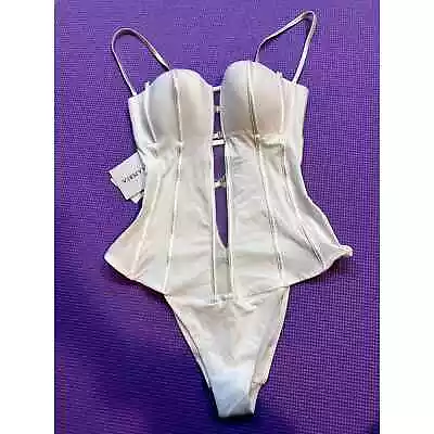 La Perla $575 Retail White One Piece Bathing Suit Lycra Size 8 New With Tags • $346