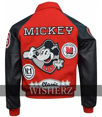 Michael Jackson Mickey Mouse Jacket MJ Mickey Mouse Varsity Jacket With MM Logo • $53.50