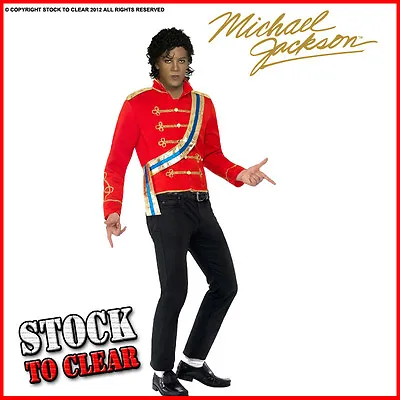 Fancy Dress MICHAEL JACKSON MILITARY Jacket Red RRP £29.95 • £14.95