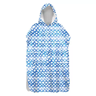 Geometric Chevrons Fishscales Dots Hooded Beach Poncho Towel Changing Robe Gift • £25.19