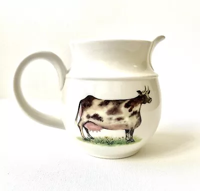 Nice China Milk Jug 450ml With Folksy Horned Cow Design In Excellent Condition • £7.50