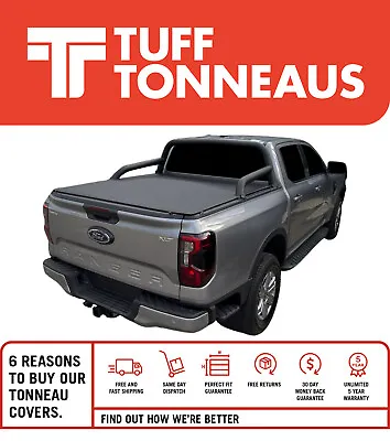 Tuff 'No Drill' Clip On 2.0 Tonneau Cover For Ford NextGen Ranger D/Cab W/SB 22+ • $658.90