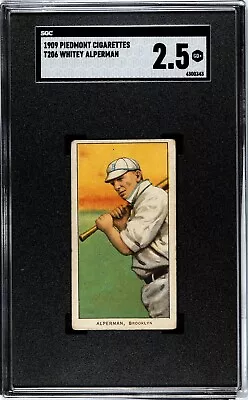 1909 T206 Whitey Alperman Piedmont SGC 2.5 GD+ Brooklyn Dodgers • $125
