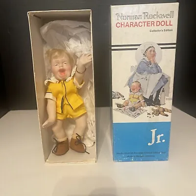 $9.99 • Buy 1981 Vintage Norman Rockwell Character Collectors 9  Jr. Porcelain Doll In Box