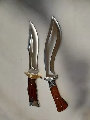 SET  2 Knives - 1 Kukri Machete Knife And  1 Hunting Large Bowie Knife • $113.89