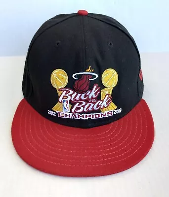 Miami Heat New Era 59FIFTY 2012 2013 Back To Back Champions Fitted Cap Hat 8 • $16.99