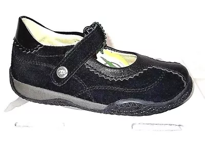 Naturino 1441 Black Leather -suede Infant Girls Shoes Uk 7 - Eur 24 • £19.95