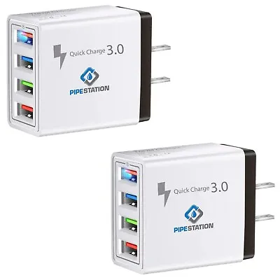UK To US USB Plug Adapter - 2 Pack| USA America 4port USB Travel Charger Adaptor • £10.99