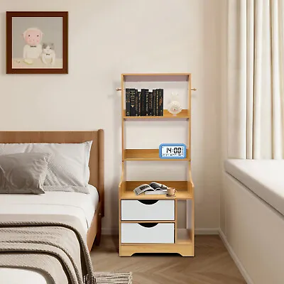 Tall Nightstand Bedroom Bedside Table End Side Table Set Of 2 Drawers Storage • $63.65