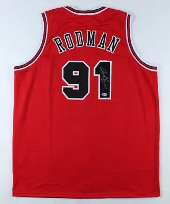 Dennis Rodman Signed Autographed Chicago Bulls Red Nba Jersey • $249.95