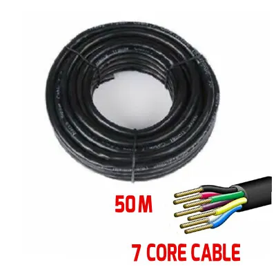 50M X 7 Core Wire Cable Trailer Cable Automotive Boat Caravan Truck Coil V90 PVC • $85.99