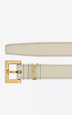 Saint Laurent  Ysl Belt Cassandre  With Square Buckle Vintage Leather. Size 90 • $349