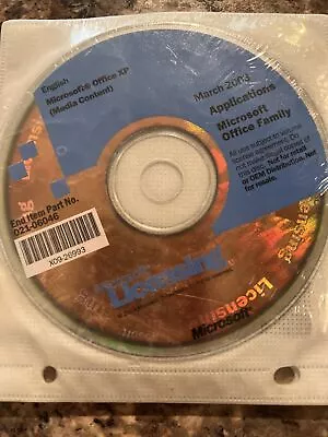 Microsoft Office XP March 2003 Application Microsoft Office Family￼.  English • $14