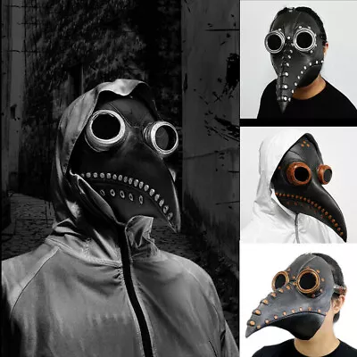 $7.95 • Buy New Plague Doctor Mask Birds Mouth Long Nose Beak Faux Latex Steampunk Halloween