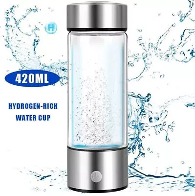 420ML Hydrogen-Rich Generator Alkaline Water Ionizer Bottle Cup Portable Maker • $32.99
