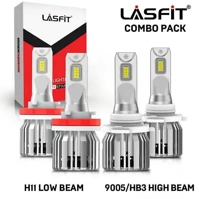 4x LASFIT 9005 H11 LED Headlight Bulbs Conversion Kit High Low Beam Bright White • $69.99