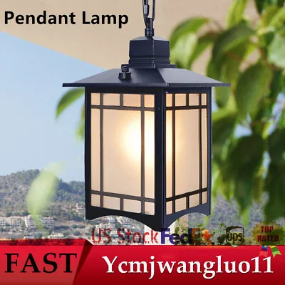 Outdoor Pendant Lantern Light Fixture Ceiling Hanging Exterior Lamp Porch Entry • $33