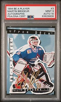 1994 Be A Player Autographs #3 Martin Brodeur PSA 9 Auto 10 • $500