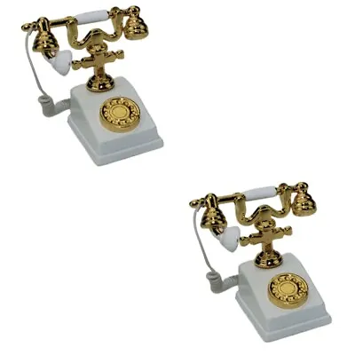 2 PC White House Phone Old Fashioned Telephone Landline • £9.99