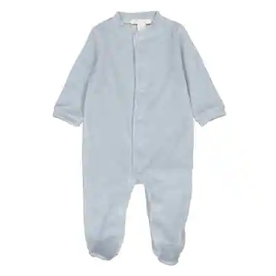 Marie Chantal Baby Dusty Blue Velour Angel Wing 1-Piece Sleepsuit • $47.29