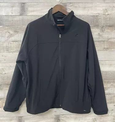 SNOZU Fleece Lined Collared Jacket Men's Sz L Black Mid Weight Stretch ** READ * • $16.73