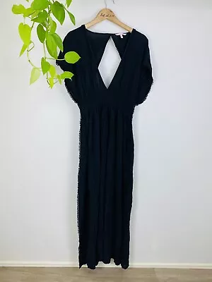 Victoria’s Secret Size L 14 Dress Black Maxi Kaftan Cover All Swim Low Bust • $34.39