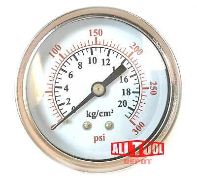 Air Pressure Gauge 2  Center Back Mount 1/4  NPT 2  Dial - 0 To 300 PSI  • $7.99