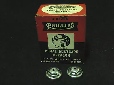 Vintage RALEIGH And PHILLIPS Bicycle Pedal Dustcaps Pair NOS • $39.58