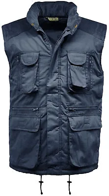 Mens Multi Pocket Lined Padded Gilet Bodywarmer | Work Wear | Outdoor  • £22.95