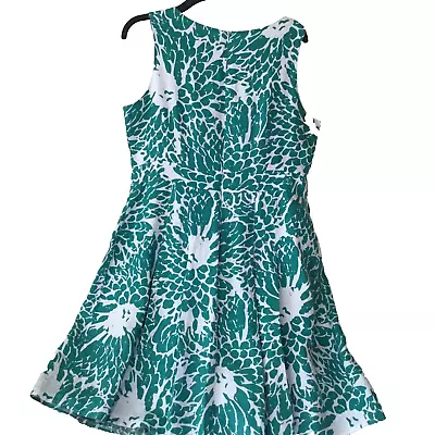 Marks + Spencer 18 Long Green/White Slashed Neck Sleeveless Lined Summer Dress • £6.99