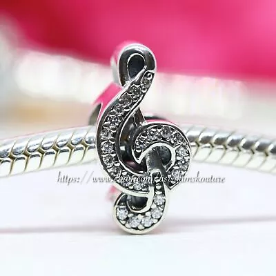 Authentic Sterling Silver Sweet Music Treble Clef Charm 791381CZ • $37.99