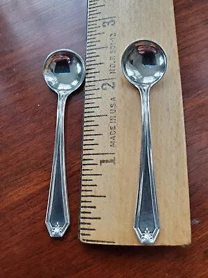 Pair Whiting Lady Baltimore Sterling Silver Salt Spoons No Mono  • £24.12