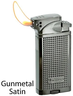 Vector KGM Duke Dual Soft Flame Pipe & Torch Cigar Lighter - Gunmetal - 8272 • $53.95