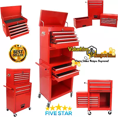 6 Drawers Rolling Tool Box Chest Rolling Tool Storage Cabinet With Wheels • $438.77