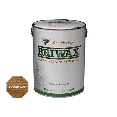 Briwax Original Wax Polish Tudor Oak 5 Litre The Natural WaxCleans And Polishes • £85.19