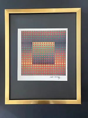 Victor Vasarely + Signed Geometric Abstract Print From 1970 + With New Frame • $159