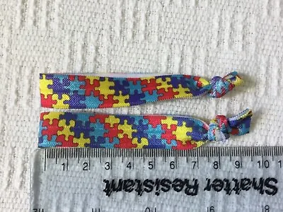£1.80 • Buy Autism Awareness X 2 Stretchy Red Blue Yellow Puzzle Wristband Small 15cm 6inch