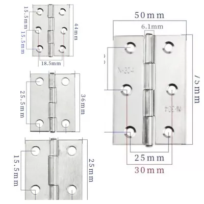 Pair Of Quality Hinges Small Large Door Gate Cabinet Cupboard - Stainless Steel • £2.99