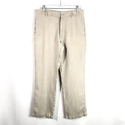 $23.99 • Buy Island Importer Pants 100% Linen Men's Size 32 Straight Leg Summer Beach Wedding