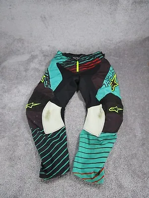 Alpine Stars Mx Pants Mens 34 Colorful Motocross Black Green *read • $27.99