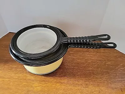 Vintage Vollrath Kook King Ware #22 ~ 9 Cup Double Boiler ~ Yellow USA ~ No Lid • $16.50